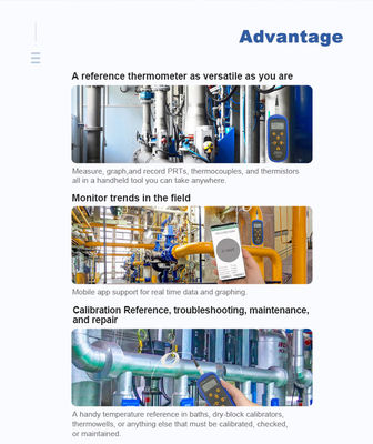 Termómetro de referencia de calibración de temperatura para NTC industrial impermeable PRT tipo TC-K TC-T
