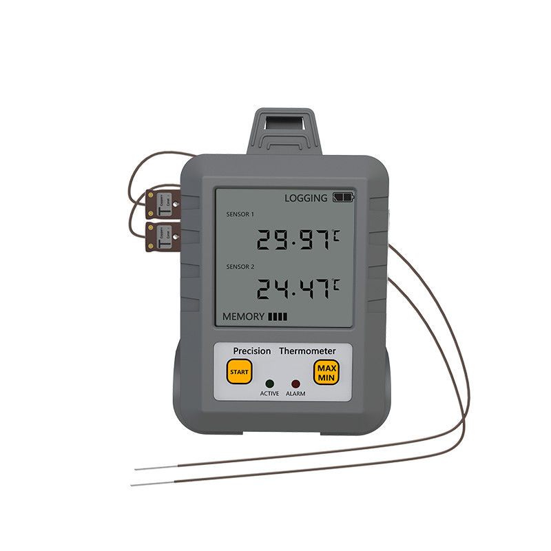 Equipo de ensayo de temperatura Termómetro digital de doble canal con termoparejo tipo K